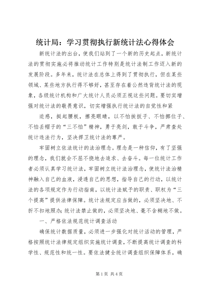 统计局：学习贯彻执行新统计法心得体会 (2).docx