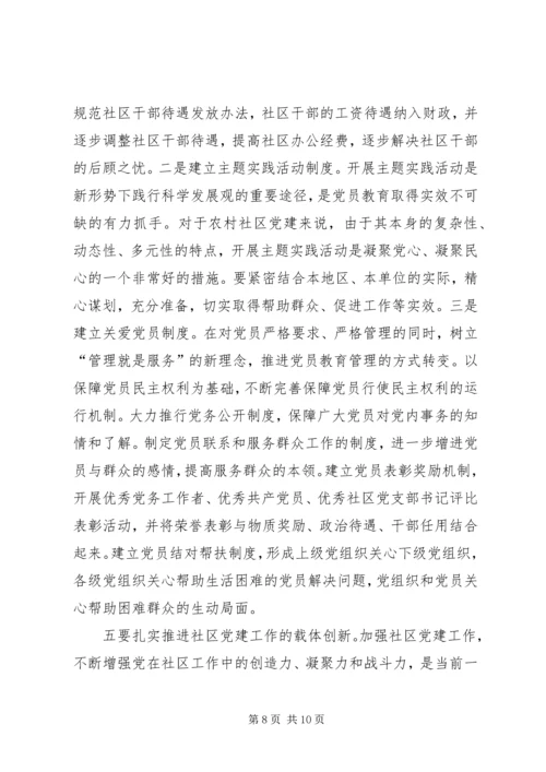 新形势下农村社区党建工作调研报告.docx
