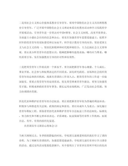 精编共青团员学习团章参考心得体会参考范文.docx