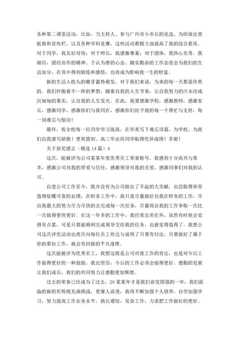 关于获奖感言（精选14篇）.docx