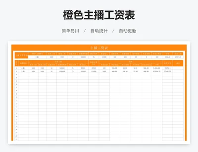 橙色主播工资表