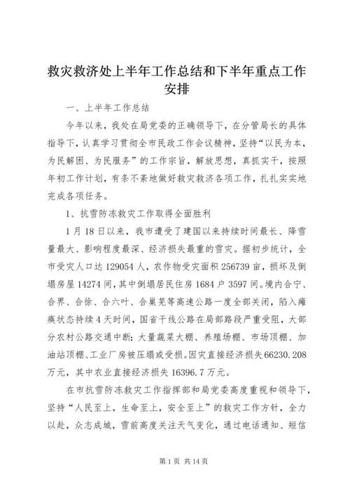 救灾救济处上半年工作总结和下半年重点工作安排 (2).docx