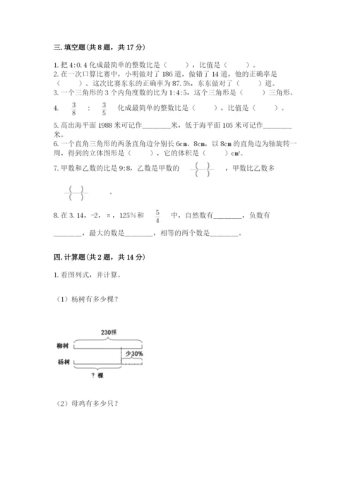 大同市新荣区六年级下册数学期末测试卷完整.docx