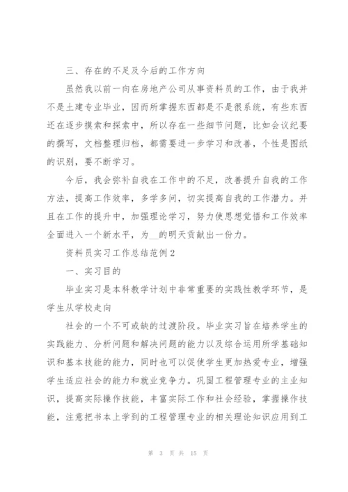 资料员实习工作总结范例三篇.docx