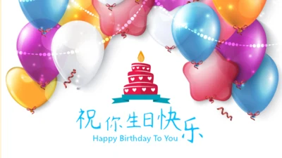祝你生日快乐成长相册气球通用PPT模板