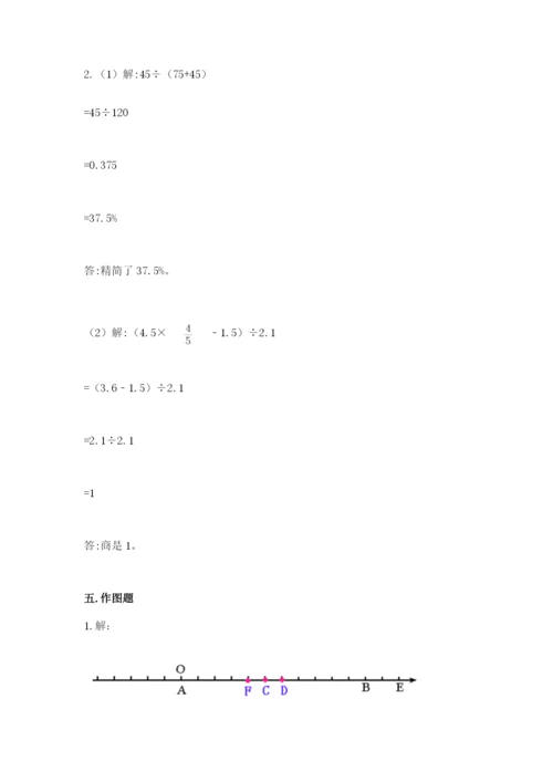 冀教版小学六年级下册数学期末综合素养测试卷带答案（能力提升）.docx
