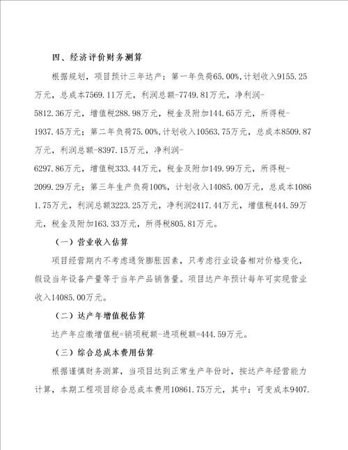 云南新建胶带项目财务分析报告