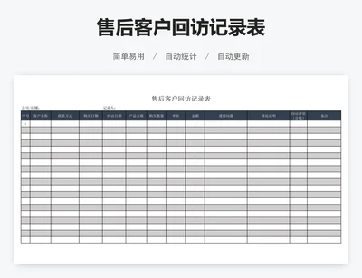售后客户回访记录表