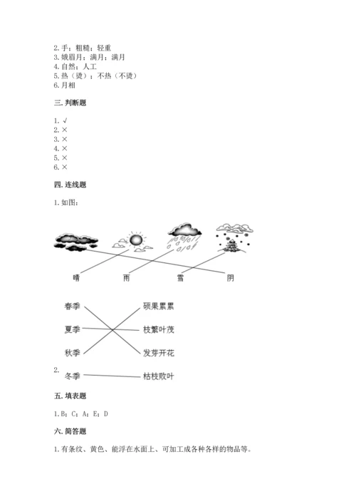 教科版二年级上册科学期末测试卷含完整答案【历年真题】.docx