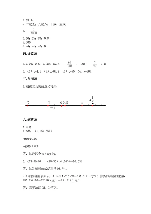 北京版小学六年级下册数学期末综合素养测试卷含完整答案名校卷