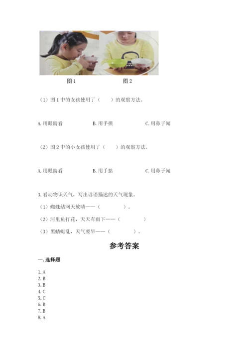 教科版二年级上册科学期末测试卷（名师系列）.docx
