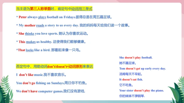 Unit 2 We're Family!单元知识复习课件【2024年人教版七年级英语上册】
