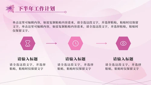 唯美飘花工作总结PPT模板