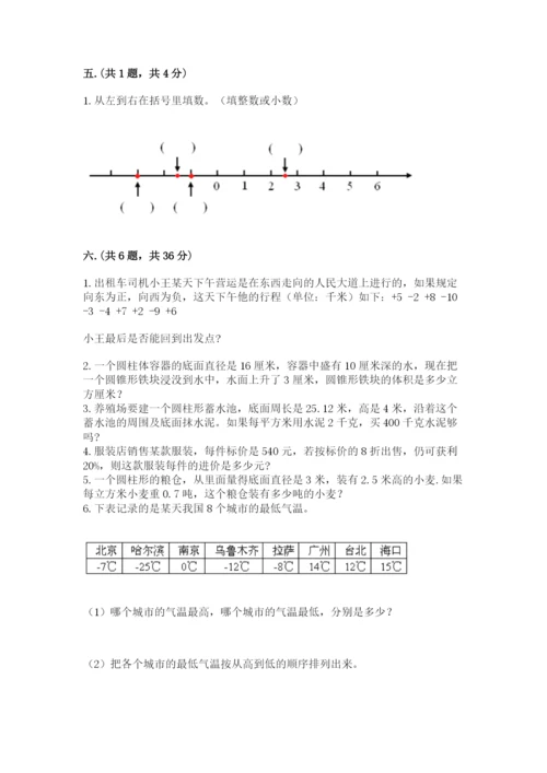 小学六年级数学摸底考试题及答案【必刷】.docx