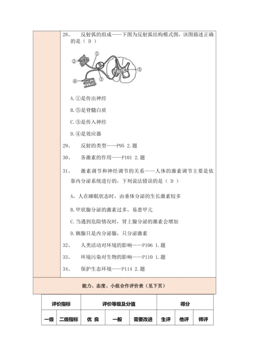 【大单元教学】人教版七年级下册（第四单元）《生物圈中的人》大单元整体教学设计