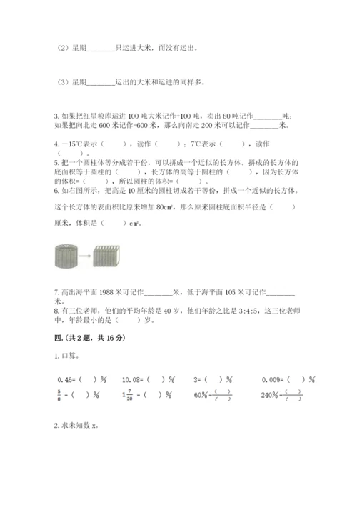 小学六年级数学摸底考试题含答案【研优卷】.docx