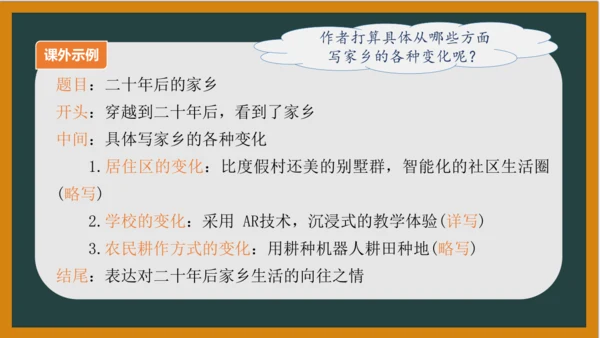 统编版语文五年级上册 第四单元习作： 二十年后的家乡课件
