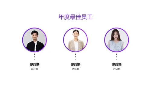 简约风紫色创意年会盛典PPT