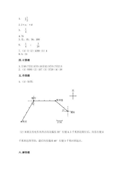 人教版六年级上册数学期末测试卷附答案（综合卷）.docx