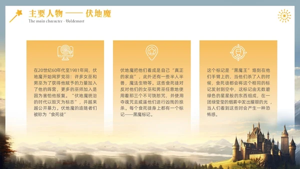 黄色插画风哈利波特魔法电影鉴赏万圣节影视培训通用PPT