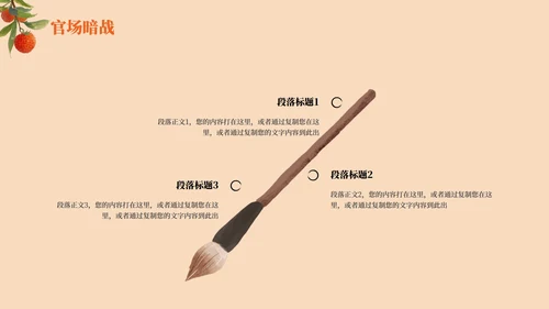 红色中国风水墨《长安的荔枝》读书分享PPT模板