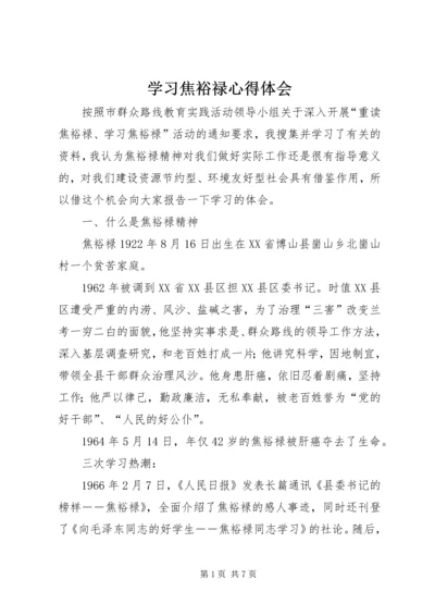 学习焦裕禄心得体会精选.docx