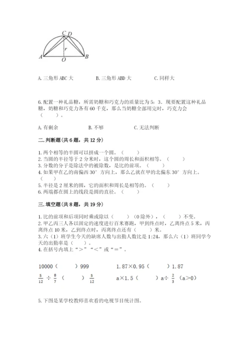 小学六年级数学上册期末卷及完整答案1套.docx