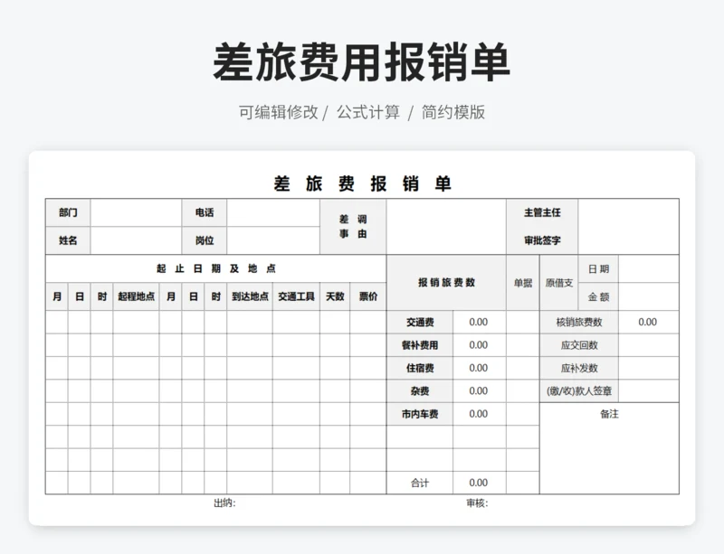 差旅费报销单