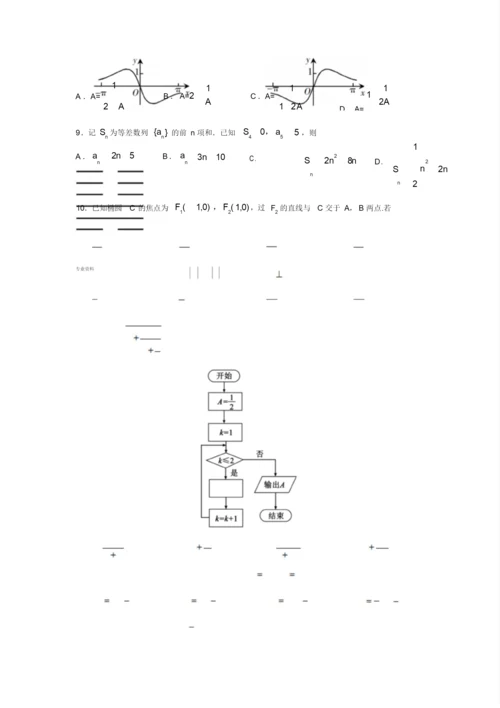 2019年高考全国1卷理科数学试题与答案.docx