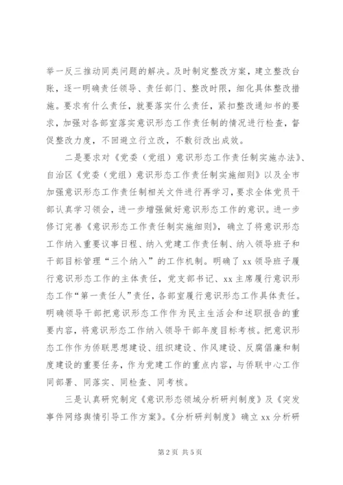 关于意识形态工作责任制督查反馈问题的整改报告.docx
