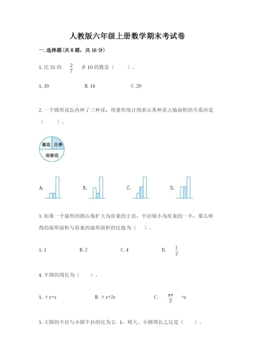 人教版六年级上册数学期末考试卷及参考答案（精练）.docx