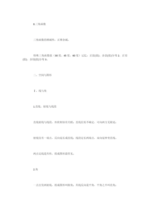 初中数学学习方法之知识点记忆口诀.docx