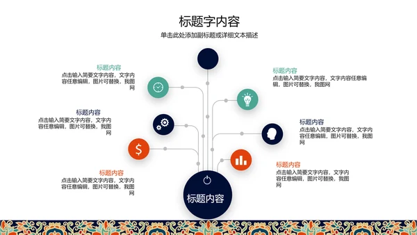 复古图案民族风格ppt动态模板