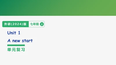 【学霸提优】Unit 1 A new start 单元复习课件 外研版（2024）英语七上单元归类复