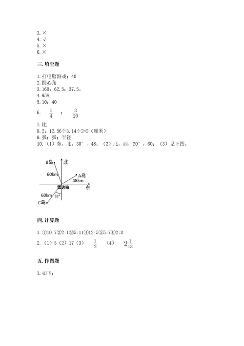 2022六年级上册数学期末测试卷带答案（培优a卷）