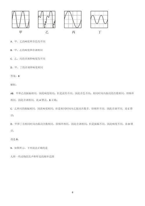 人教版初二物理声现象基础知识题库.docx