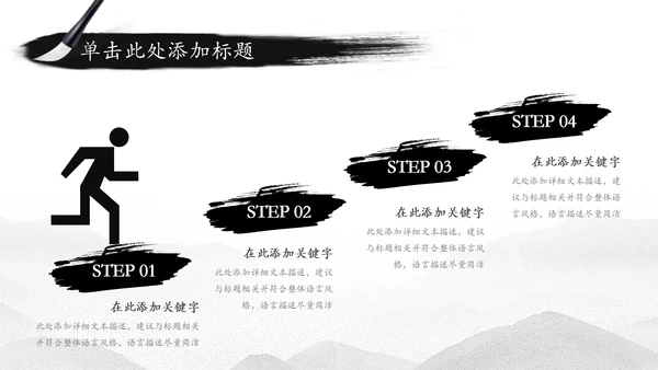 水墨中国风古筝文化PPT模板