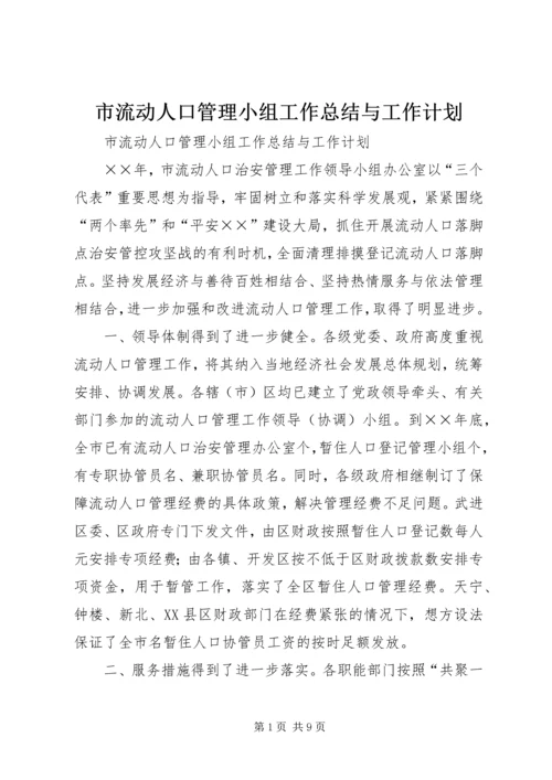 市流动人口管理小组工作总结与工作计划 (3).docx