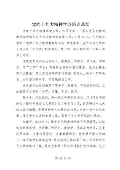 党的十九大精神学习培训总结.docx