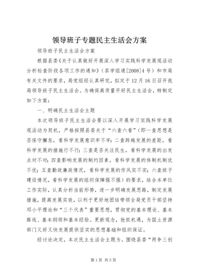 领导班子专题民主生活会方案 (3).docx