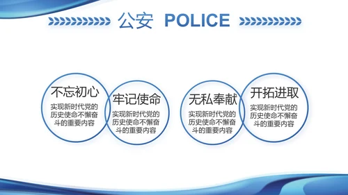 蓝色大气公安警察年终工作汇报PPT