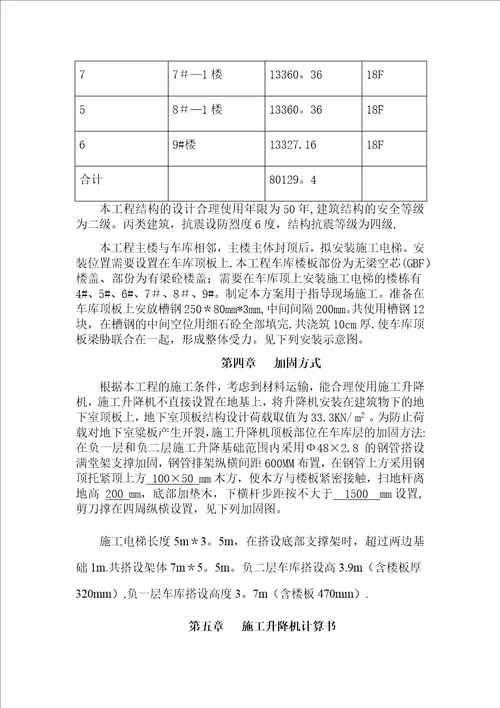 车库顶板安装提升机专项施工方案