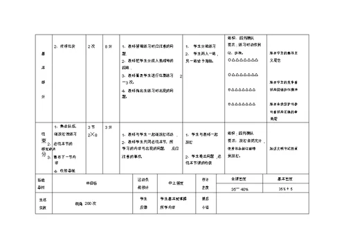 二年级上册全册体育教案表格式(1)