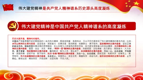 建党100周年伟大的建党精神七一讲话PPT