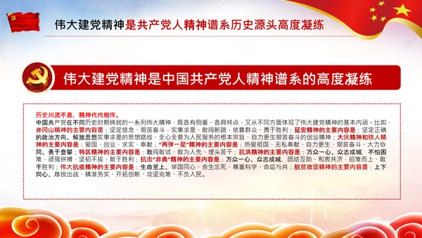 建党100周年伟大的建党精神七一讲话PPT