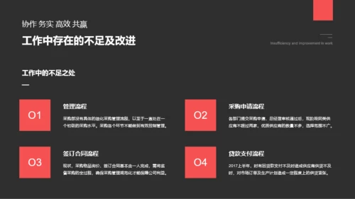 深色简约商务采购部年终总结汇报PPT案例