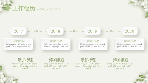 绿色淡雅小清新护士个人简历动态PPT模板
