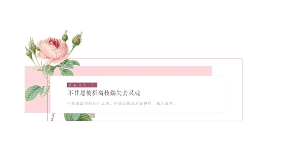 清醒纪植物绘小清新文艺女青年通用PPT模板