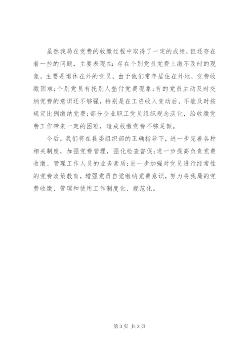 党费工作情况自查报告.docx