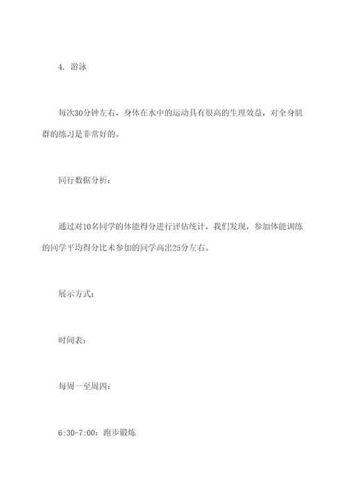 中考前体能锻炼计划书